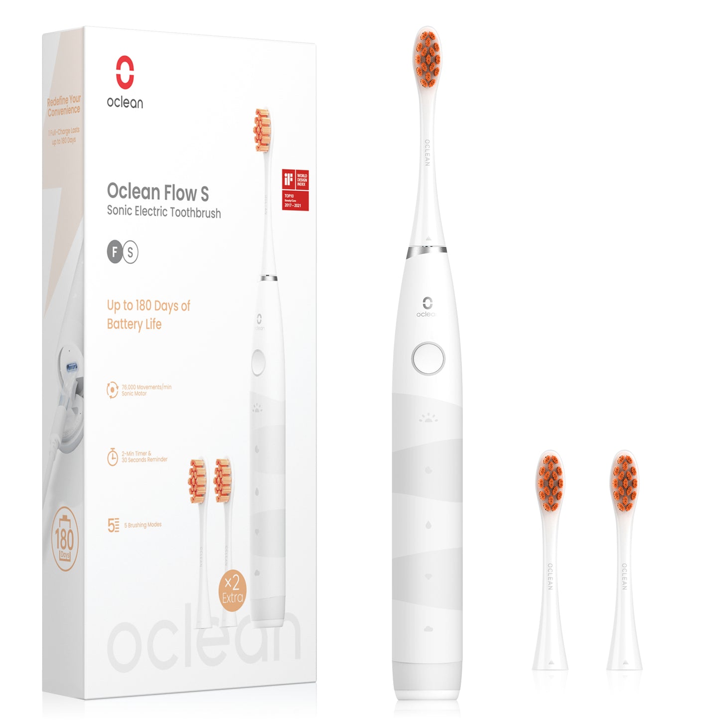 Oclean Flow Sonic sähköhammasharja-hammasharjat-Oclean Global Store